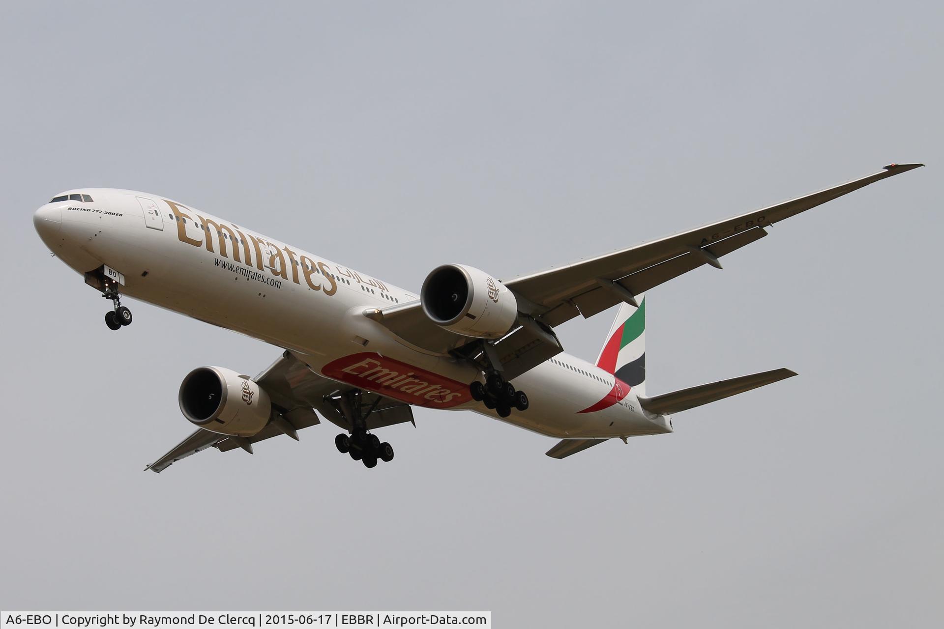 A6-EBO, 2006 Boeing 777-36N/ER C/N 32792, Landing at Brussels.