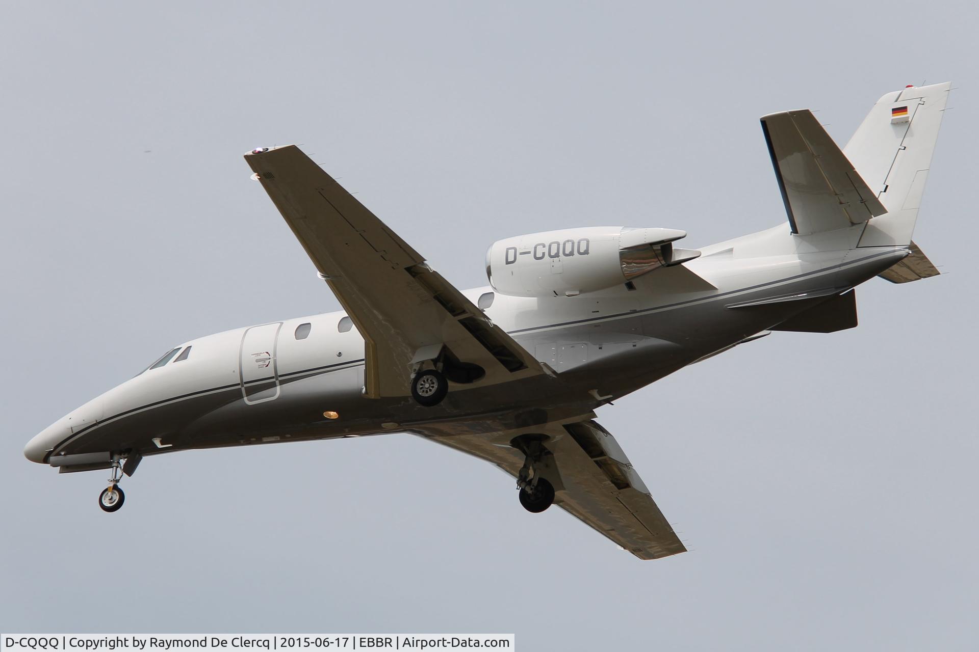 D-CQQQ, 2011 Cessna 560XL Citation XLS C/N 560-6089, Landing at Brussels.