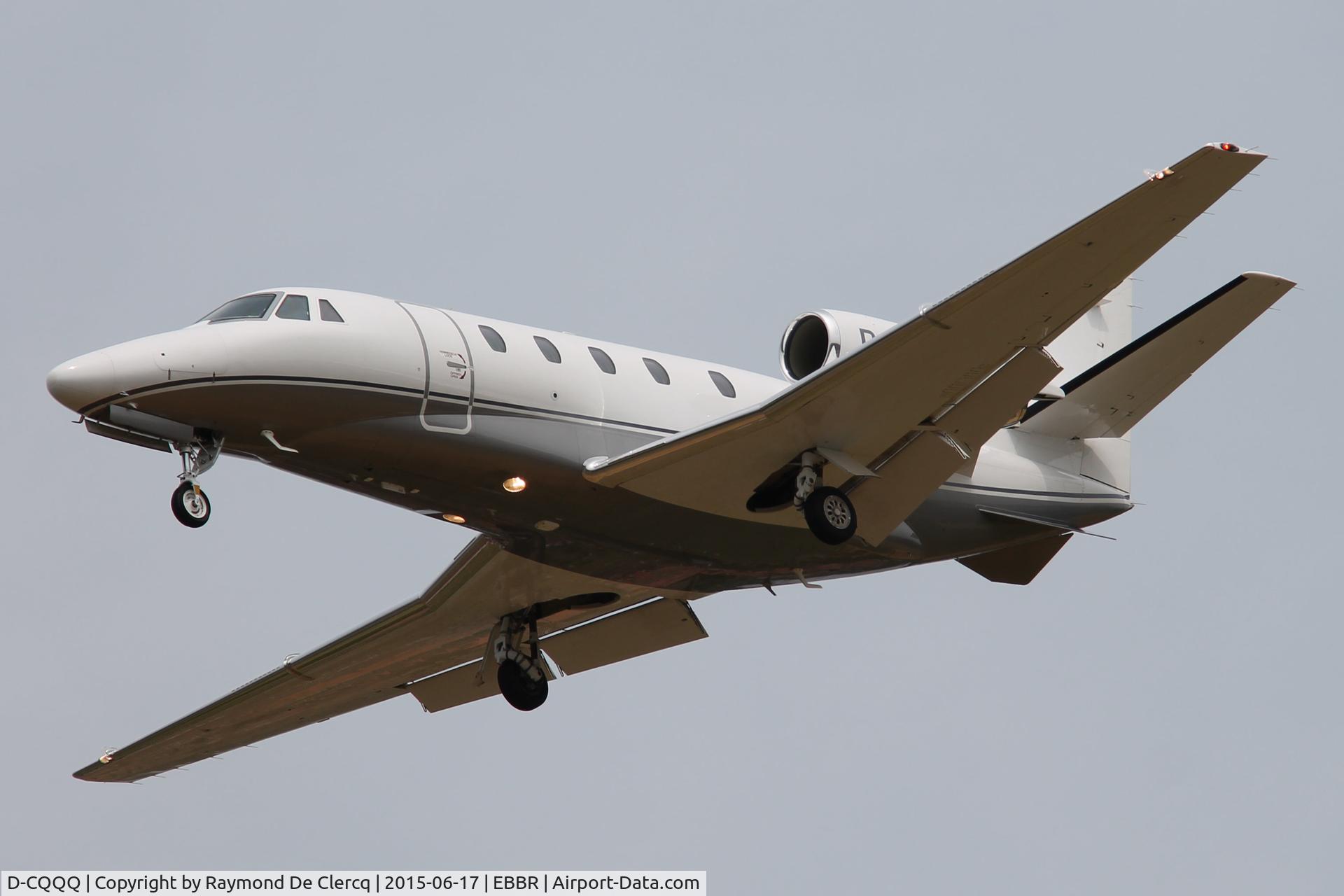 D-CQQQ, 2011 Cessna 560XL Citation XLS C/N 560-6089, Landing at Brussels.