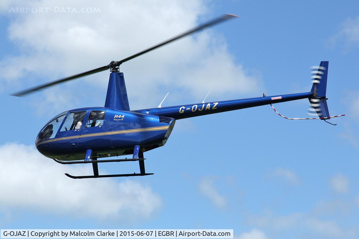 G-OJAZ, 2006 Robinson R44 Raven II C/N 11216, Robinson R44 II at The Real Aeroplane Club's Radial Engine Aircraft Fly-In, Breighton Airfield, June 7th 2015.