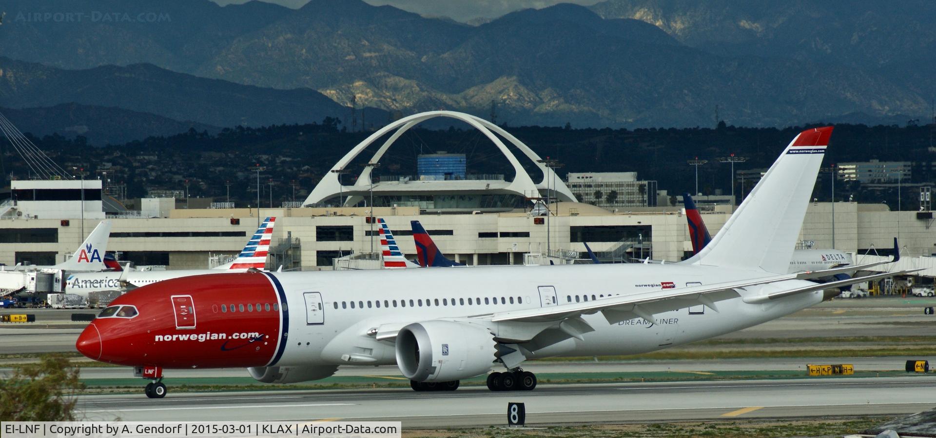 EI-LNF, 2014 Boeing 787-8 Dreamliner C/N 35313, Norwegian Long Haul, seen here shortly after landing at Los Angeles Int'l(KLAX)