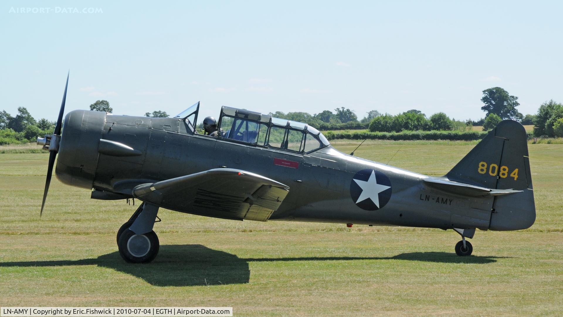 LN-AMY, North American AT-6D Harvard III C/N 88-16849 (42-85068), 1. 8084 T-6 Harvard at the Shuttleworth American Air Display 4th. July 2010