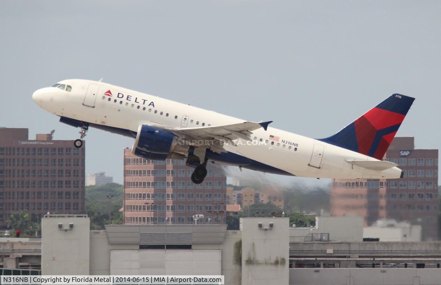 N316NB, 2000 Airbus A319-114 C/N 1249, Delta