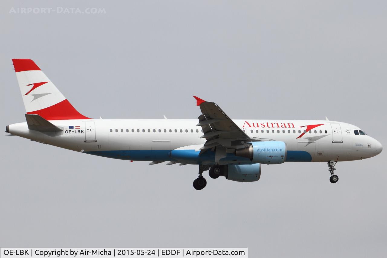 OE-LBK, 2003 Airbus A320-214 C/N 1931, Austrian Airlines