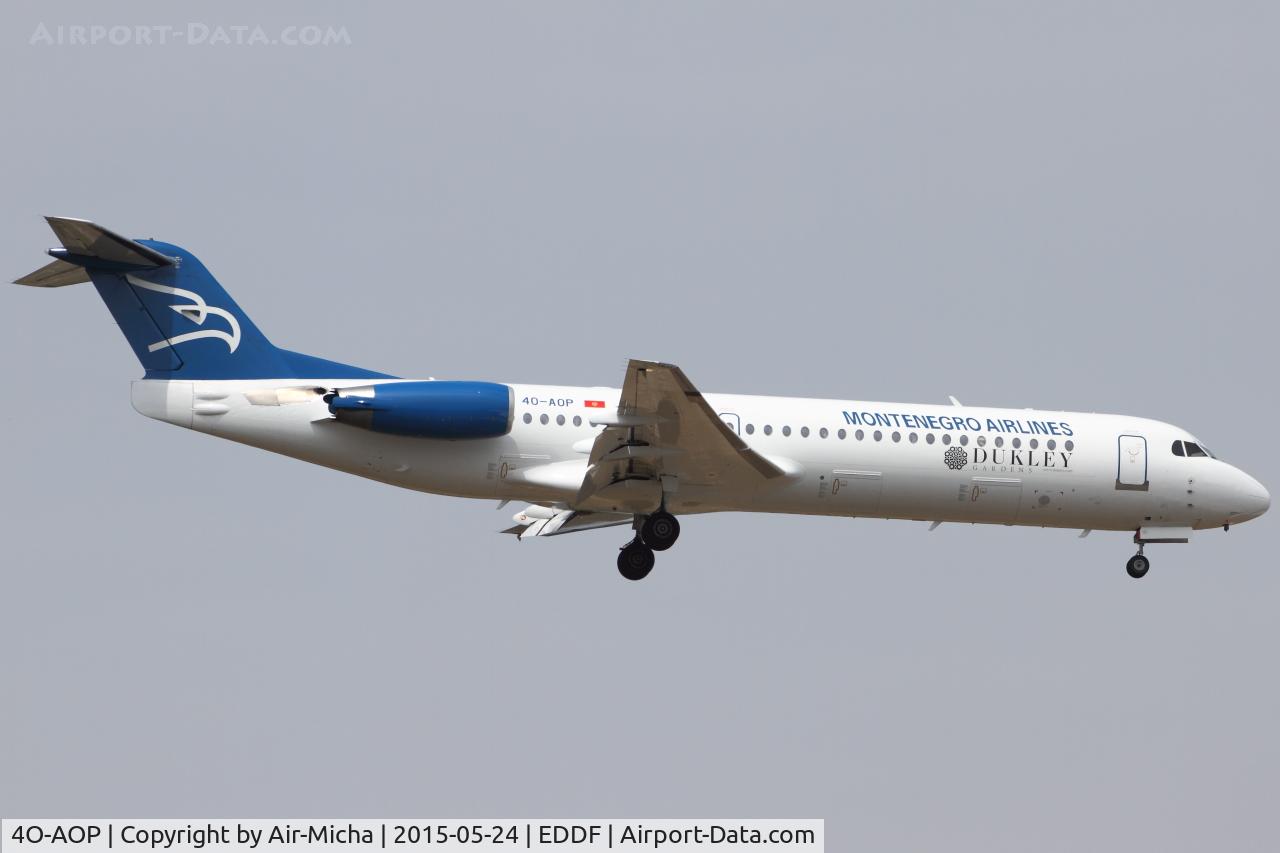 4O-AOP, 1991 Fokker 100 (F-28-0100) C/N 11332, Montenegro Airlines