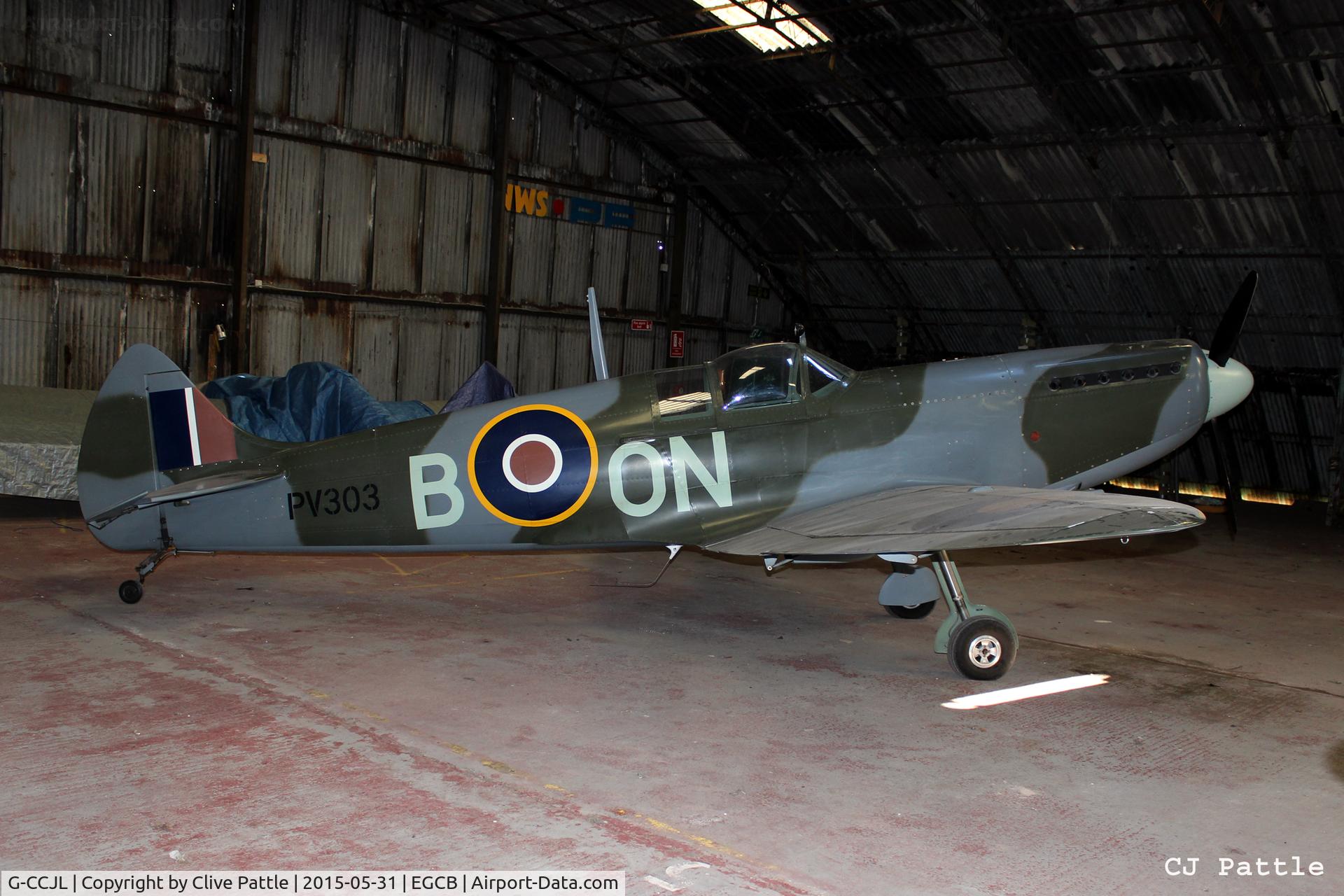 G-CCJL, 2007 Supermarine Aircraft Spitfire Mk.26 C/N PFA 324-14053, Hangared at Barton Airfield, Manchester - EGCB