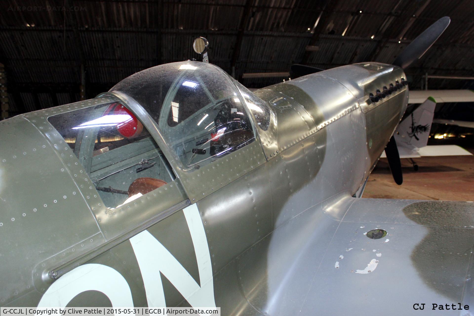 G-CCJL, 2007 Supermarine Aircraft Spitfire Mk.26 C/N PFA 324-14053, Close-up view hangared at Barton Airfield, Manchester - EGCB