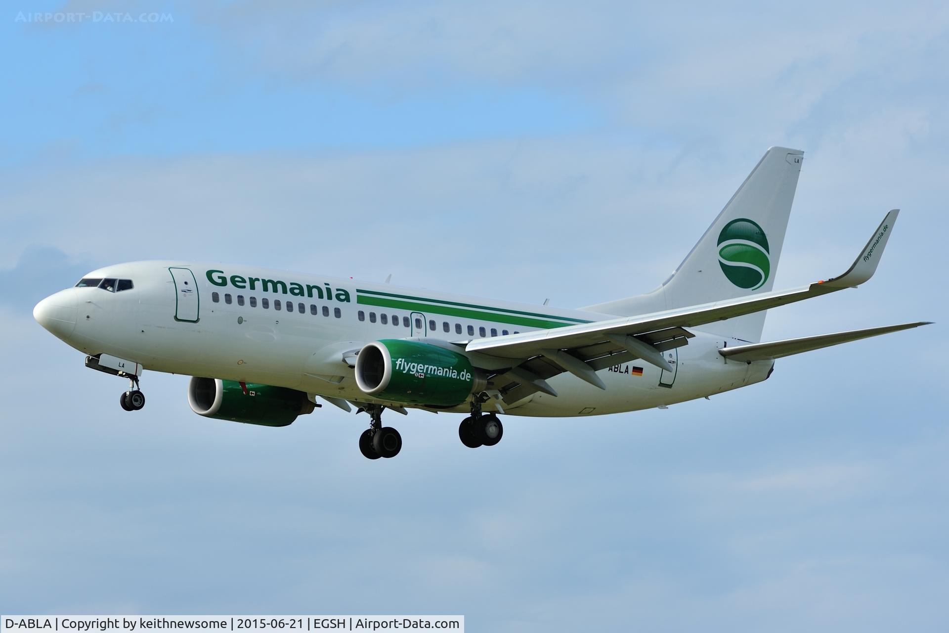 D-ABLA, 2007 Boeing 737-76J C/N 36114, Nice Arrival.