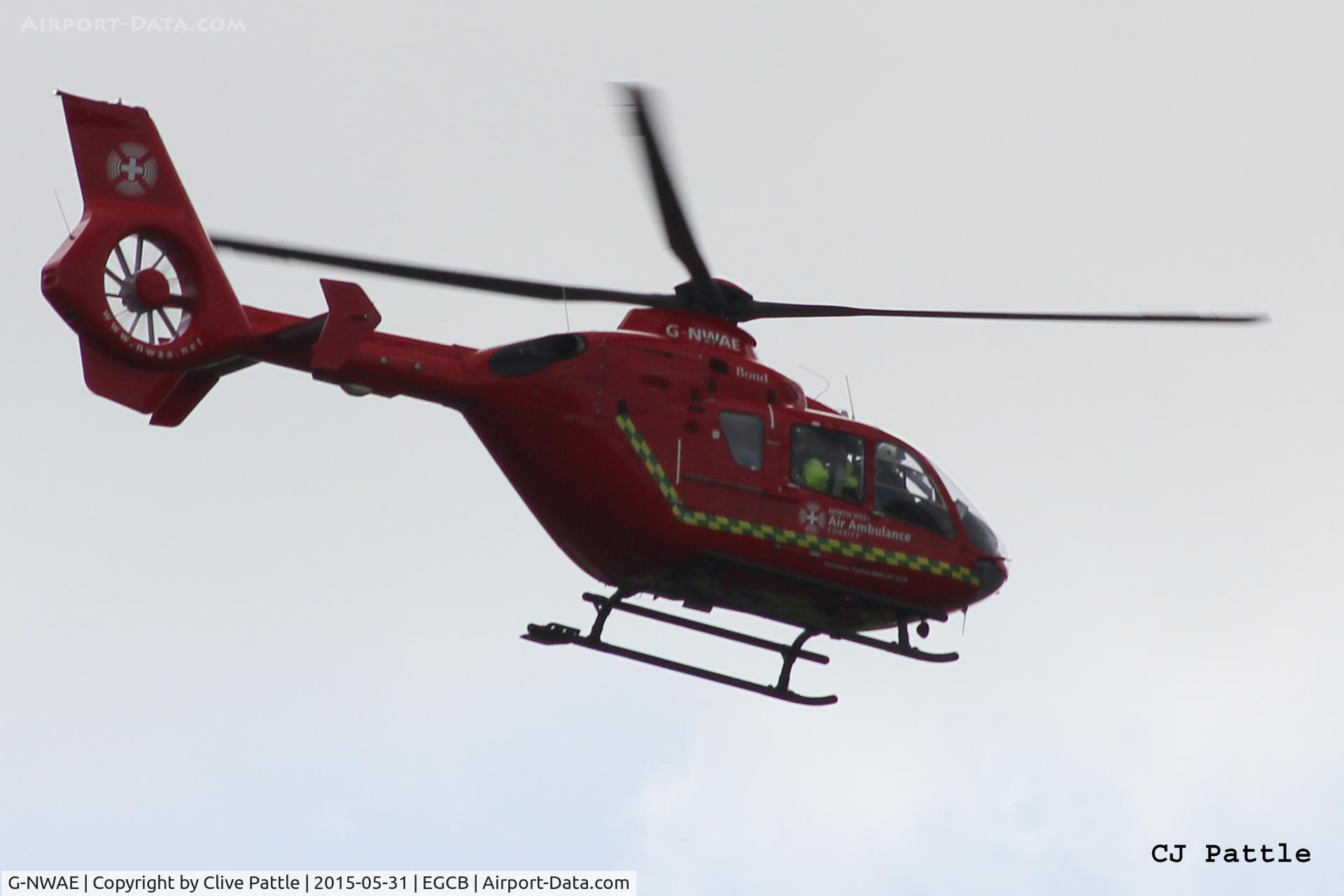 G-NWAE, 2003 Eurocopter EC-135T-2 C/N 0312, Barton EGCB departure for this Bond Helicopters owned craft.