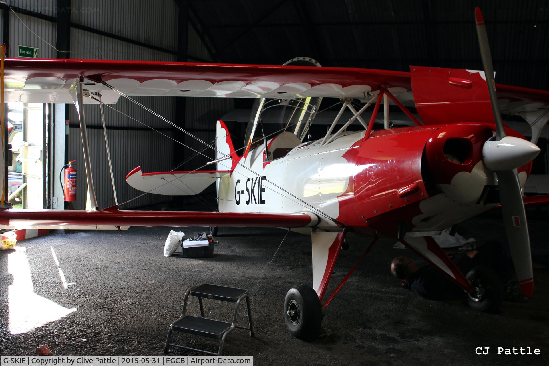G-SKIE, 1989 Steen Skybolt C/N AACA/357, Undergoing maintenance whilst hangared at Barton EGCB, Manchester