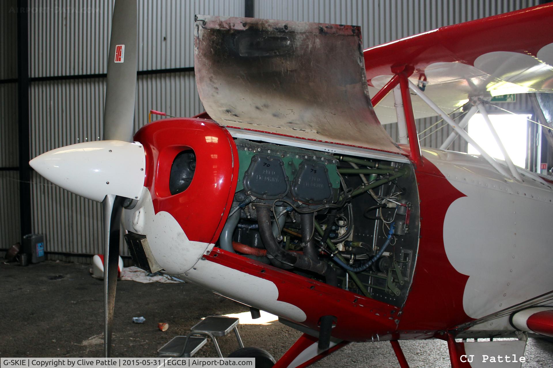 G-SKIE, 1989 Steen Skybolt C/N AACA/357, Engine cover off whilst hangared at Barton EGCB, Manchester