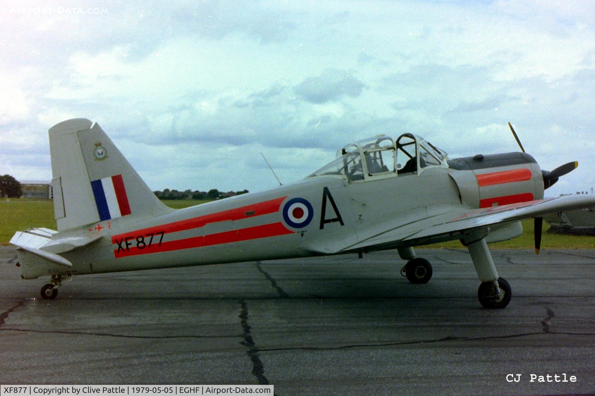 XF877, 1955 Percival P-56 Provost T.1 C/N PAC/F/375, Scanned from old negative. Pictured at the HMS Daedalus (RNAS Lee-on-Solent -  EGHF) Airshow in May 1979. Alt registration G-AWVF