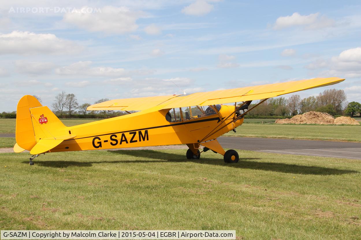 G-SAZM, 1946 Piper J3C-65 Cub Cub C/N 18584, Piper J3C-65 at The Real Aeroplane Club's Auster Fly-In, Breighton Airfield, May 4th 2015.