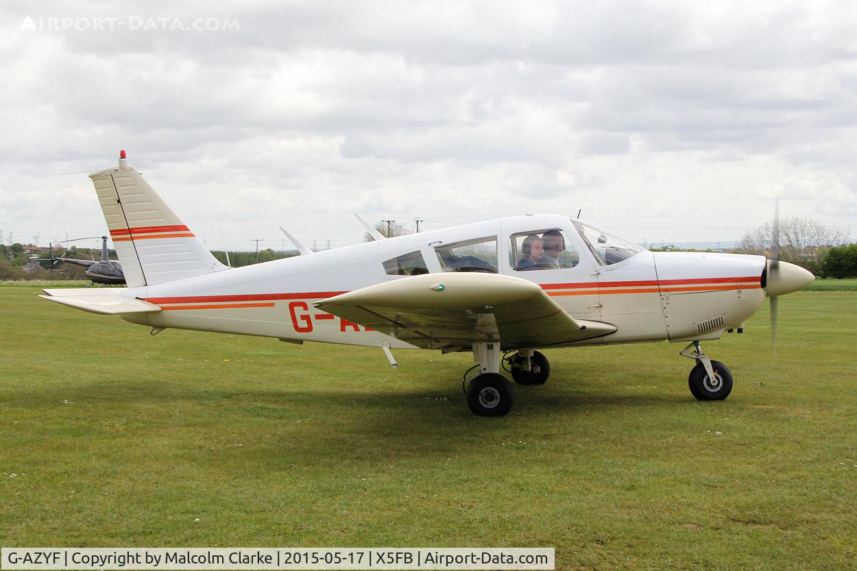 G-AZYF, 1968 Piper PA-28-180 Cherokee C/N 28-5227, Piper PA-28-180 Cherokee at the opening of Fishburn Airfield's new clubhouse, May 16th 2015.