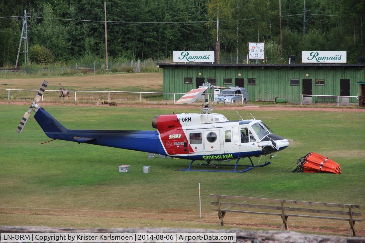 LN-ORM, 1980 Bell 214B-1 Biglifter Biglifter C/N 28054, During a big fire in Sweden.
