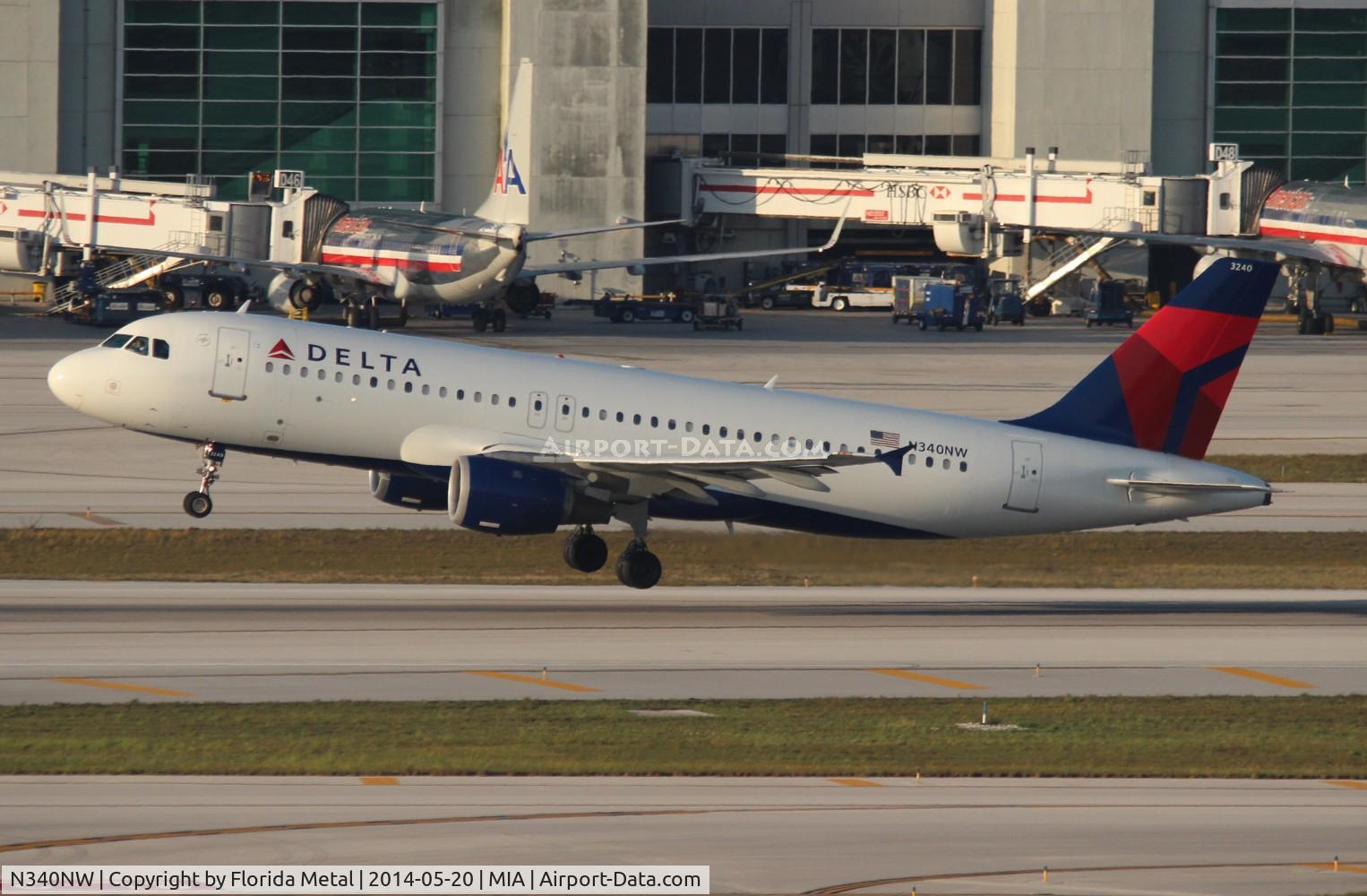 N340NW, 1992 Airbus A320-212 C/N 372, Delta A320