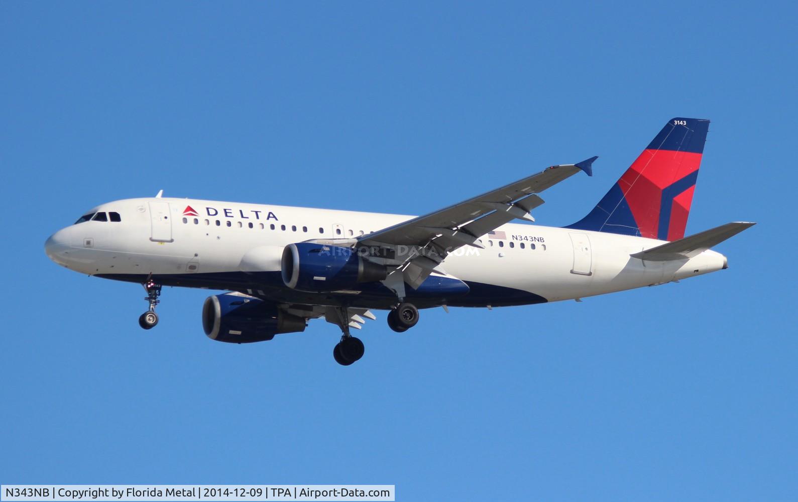 N343NB, 2002 Airbus A319-114 C/N 1752, Delta