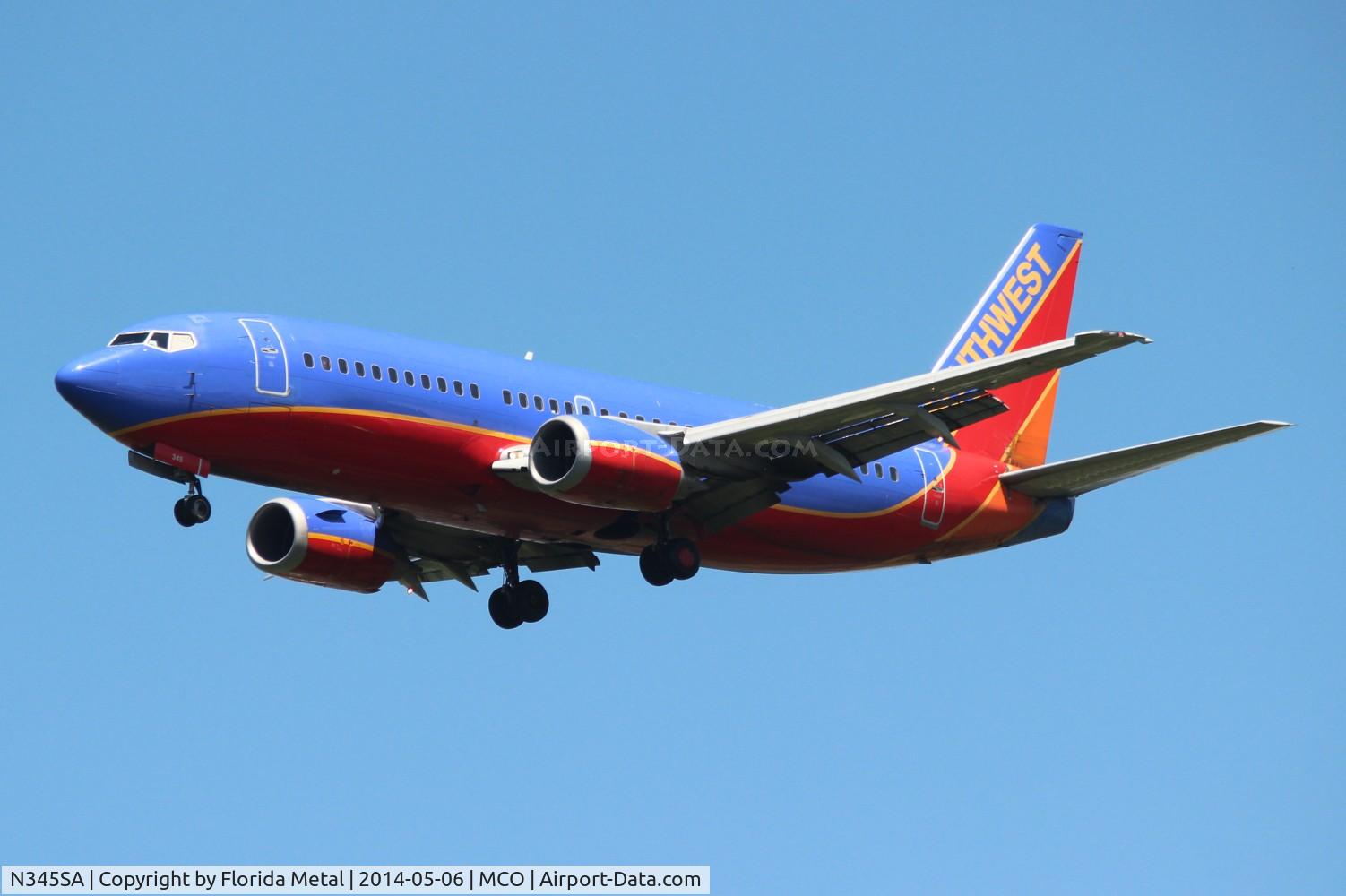 N345SA, 1987 Boeing 737-3K2 C/N 23786, Southwest