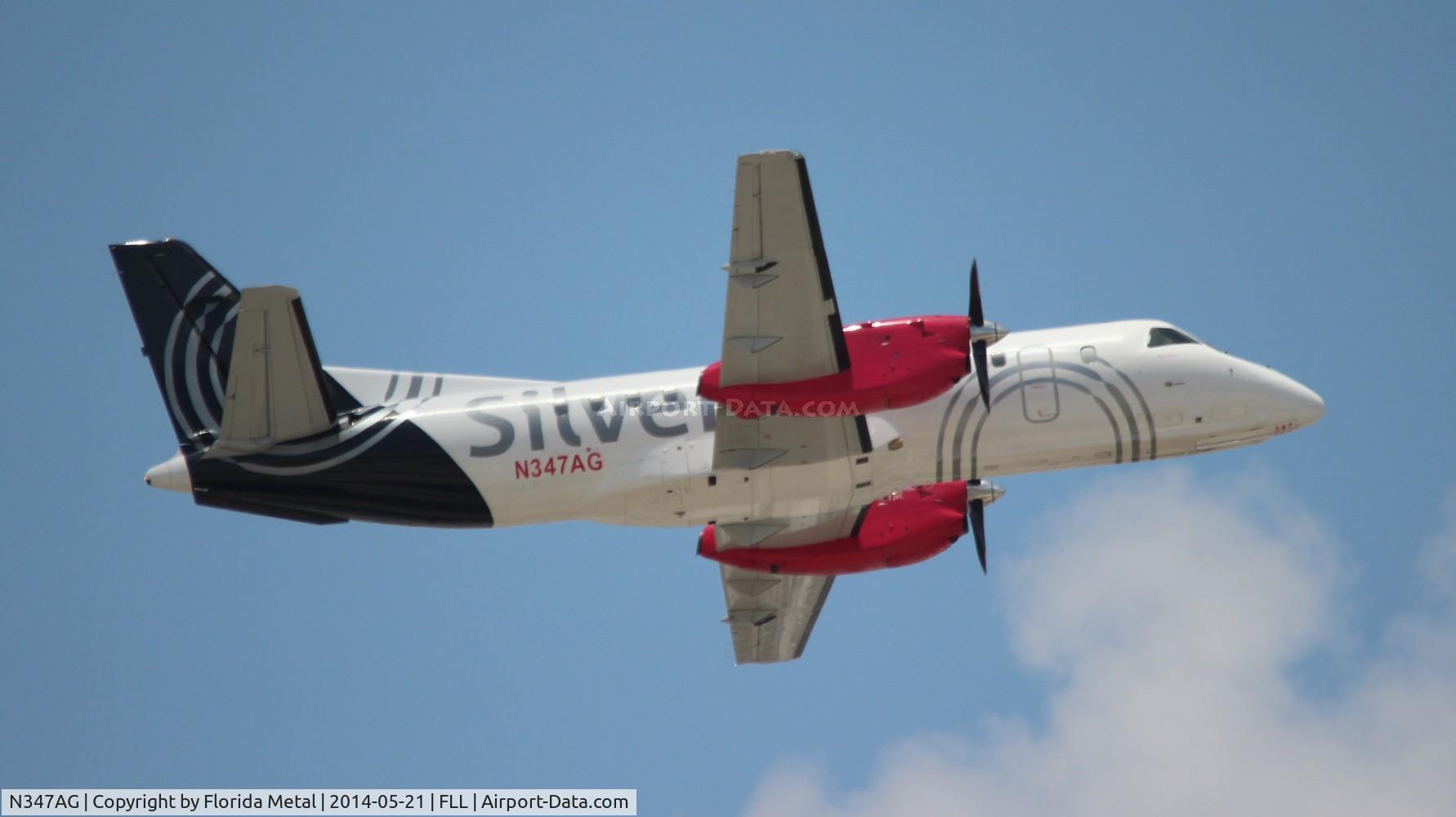 N347AG, 1998 Saab 340B C/N 340B-447, Silver Saab 340B