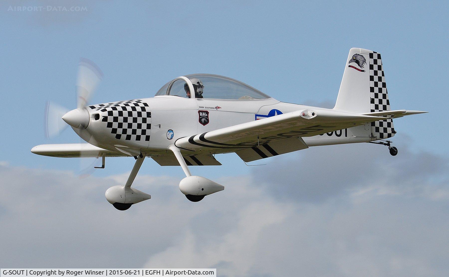 G-SOUT, 2006 Vans RV-8 C/N PFA 303-13295, Team Raven aircraft returning from the team's display on the second day of the Weston-super-Mare air show.