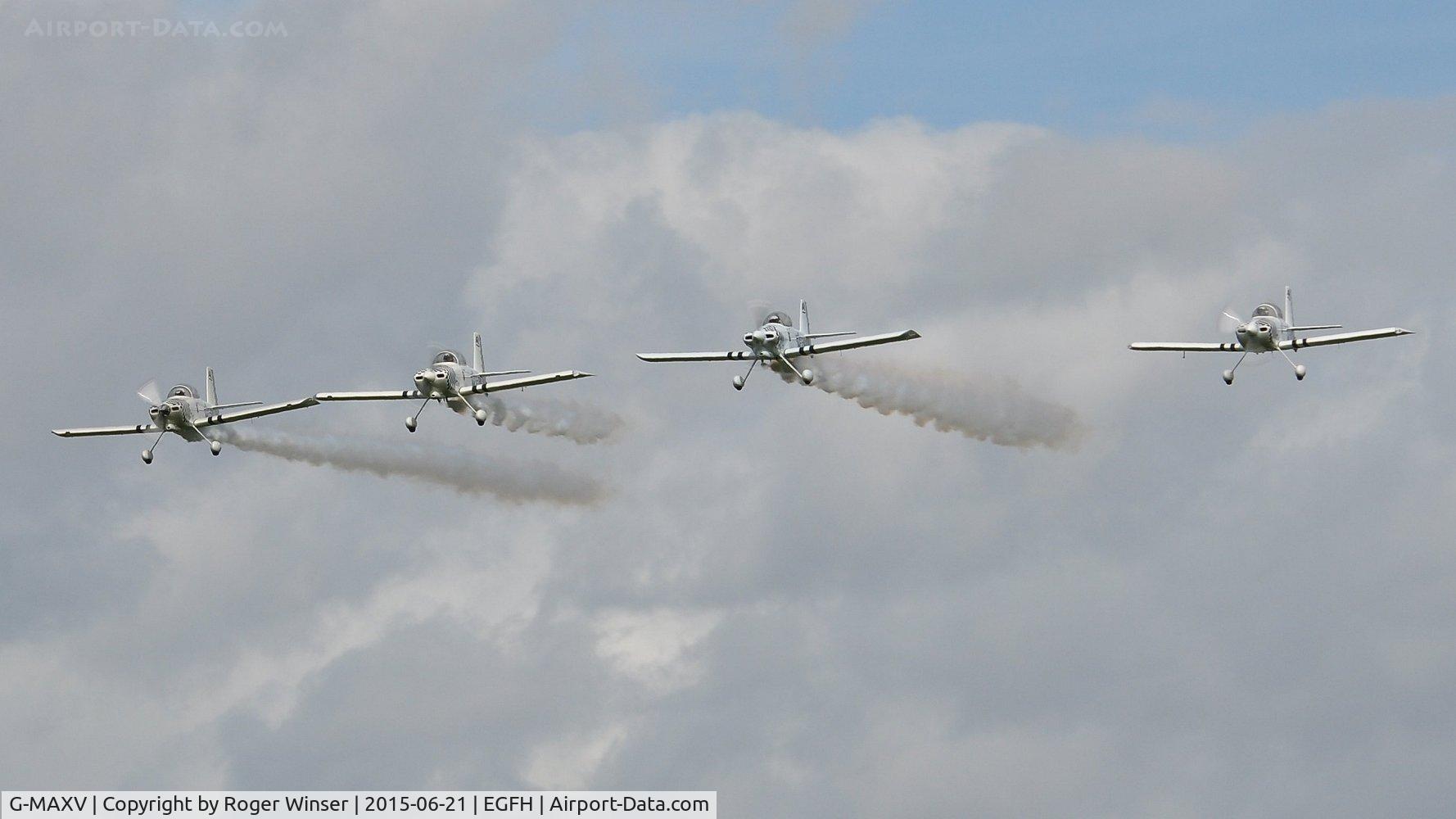 G-MAXV, 2000 Vans RV-4 C/N PFA 181-13266, Leading Team Raven (third aircraft from the left).