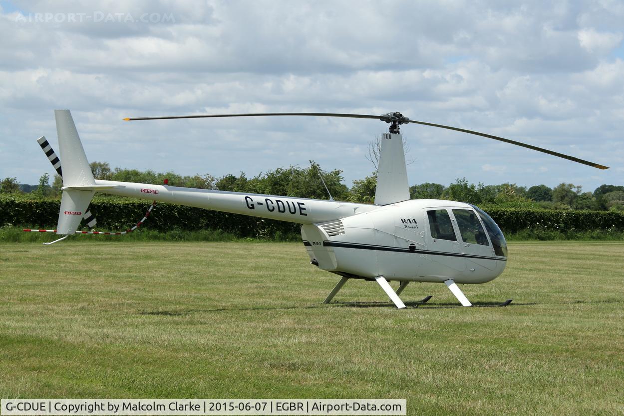 G-CDUE, 2005 Robinson R44 Raven C/N 1549, Robinson R44 Raven at The Real Aeroplane Club's Radial Engine Aircraft Fly-In, Breighton Airfield, June 7th 2015.