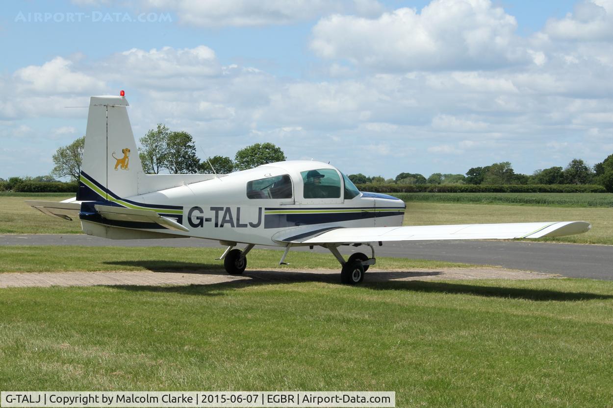 G-TALJ, 1973 Grumman American AA-5 Traveler C/N AA5-0479, Grumman American AA-5 Traveler at The Real Aeroplane Club's Radial Engine Aircraft Fly-In, Breighton Airfield, June 7th 2015.