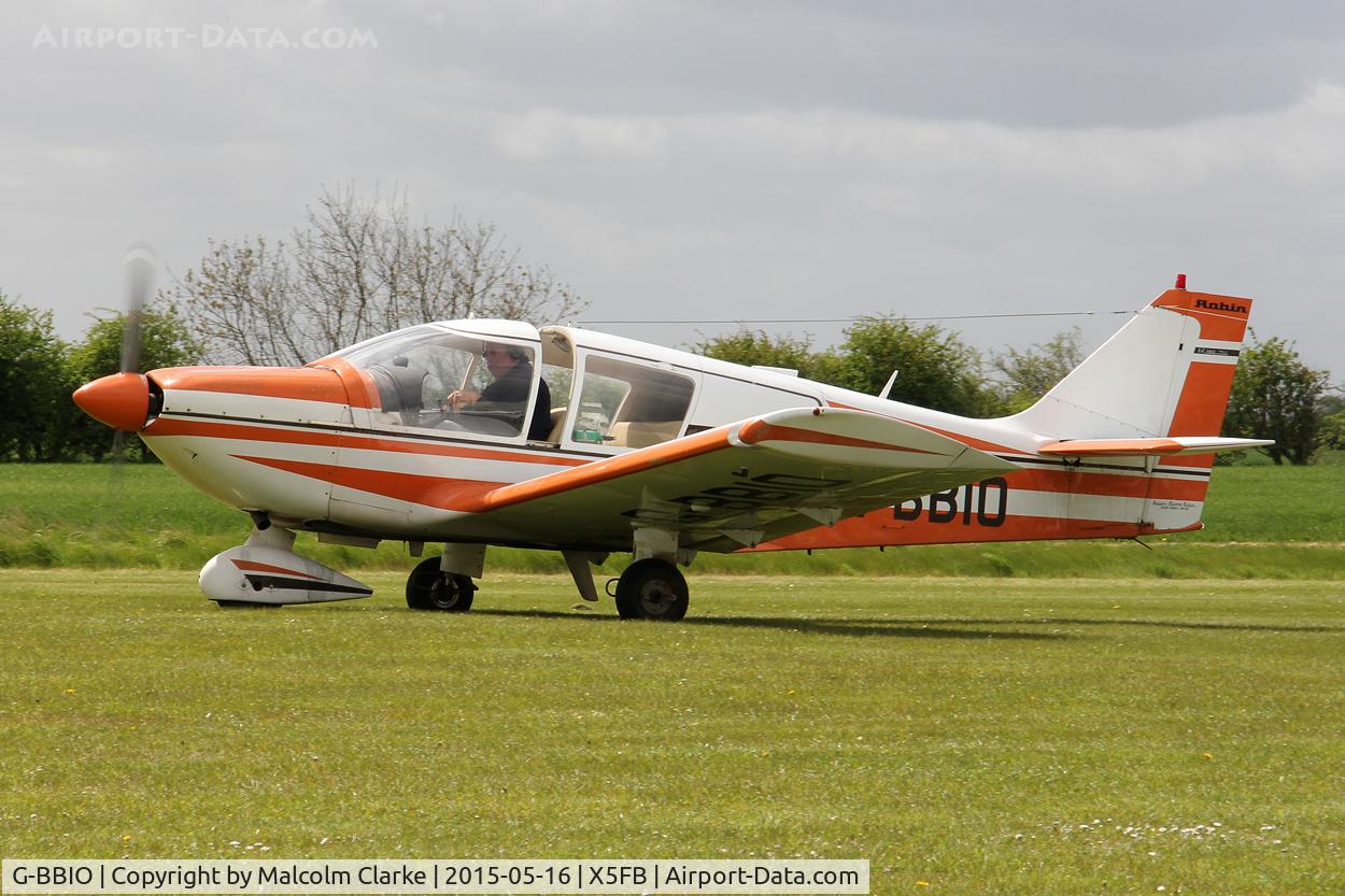 G-BBIO, 1973 Robin HR-100-210 Safari C/N 178, Robin HR-100-210 Safari at the opening of Fishburn Airfield's new clubhouse, May 16th 2015.