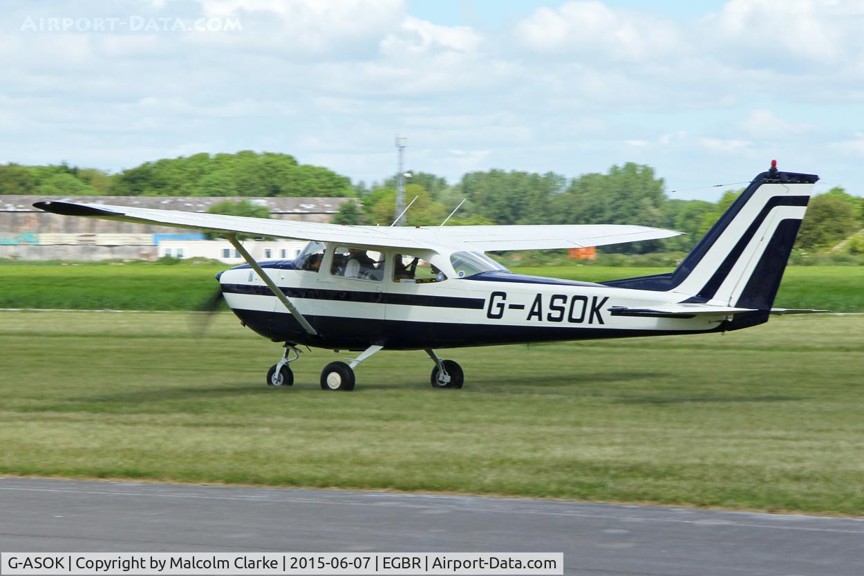 G-ASOK, 1964 Reims Cessna F172E Skyhawk C/N 0057, Reims F172E  at The Real Aeroplane Club's Radial Engine Aircraft Fly-In, Breighton Airfield, June 7th 2015.