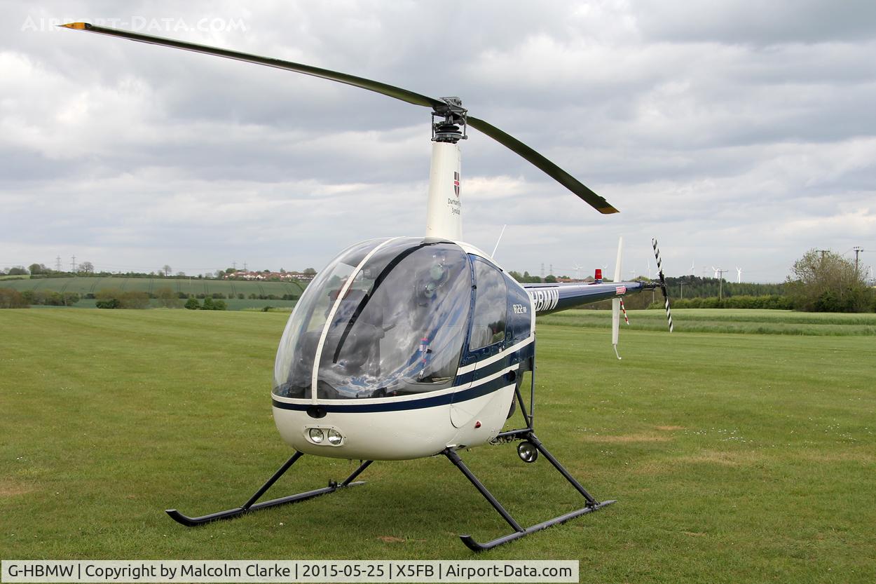 G-HBMW, 1981 Robinson R22 C/N 0170, Robinson R2 at Fishburn Airfield UK, may 25th 2015.