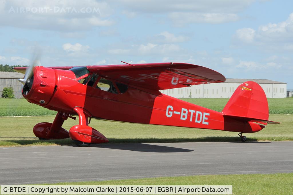 G-BTDE, 1940 Cessna C-165 Airmaster C/N 551, Cessna C-165 Airmaster at The Real Aeroplane Club's Radial Engine Aircraft Fly-In, Breighton Airfield, June 7th 2015.