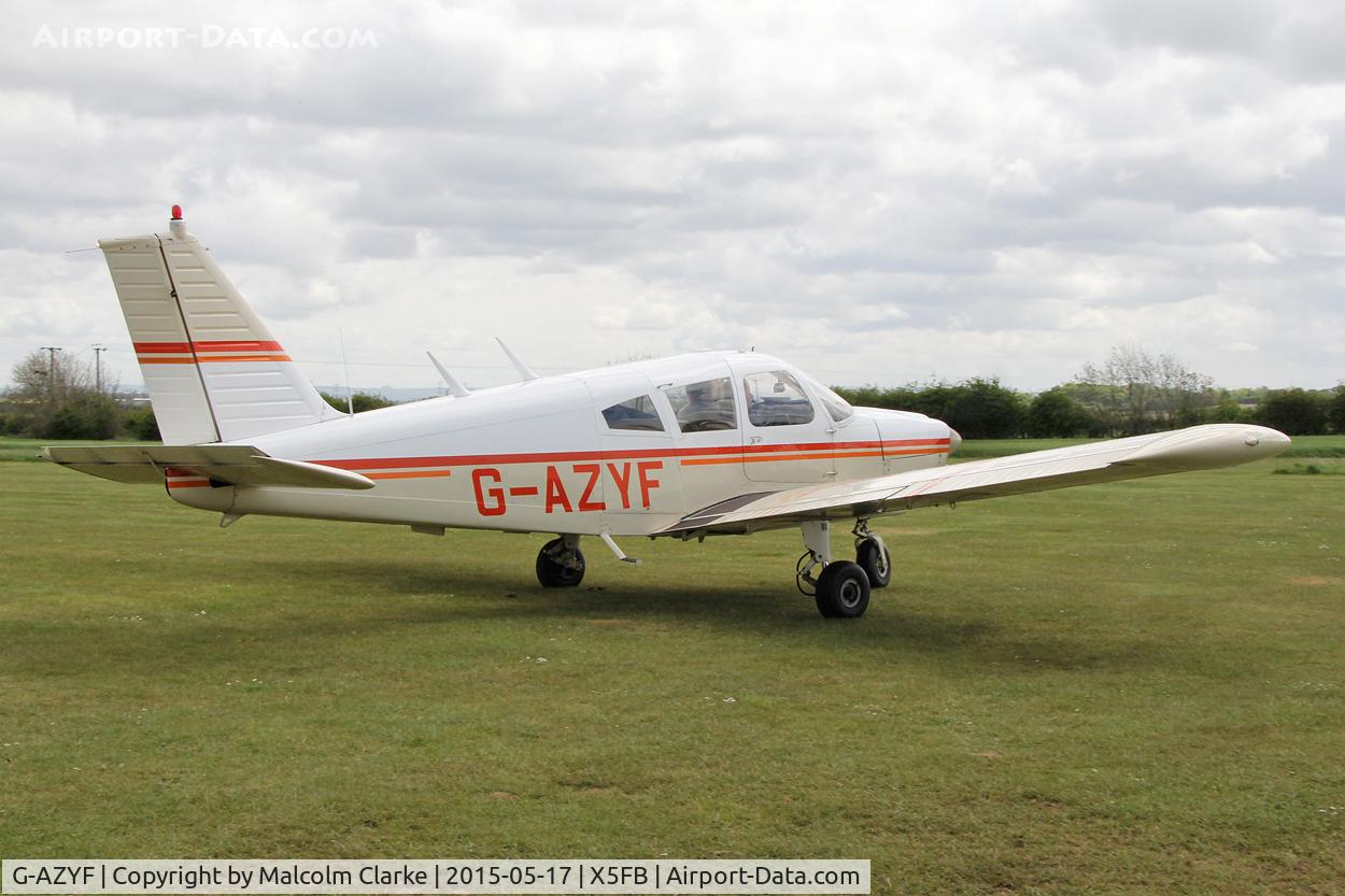 G-AZYF, 1968 Piper PA-28-180 Cherokee C/N 28-5227, Piper PA-28-180 Cherokee  at the opening of Fishburn Airfield's new clubhouse, May 17th 2015.