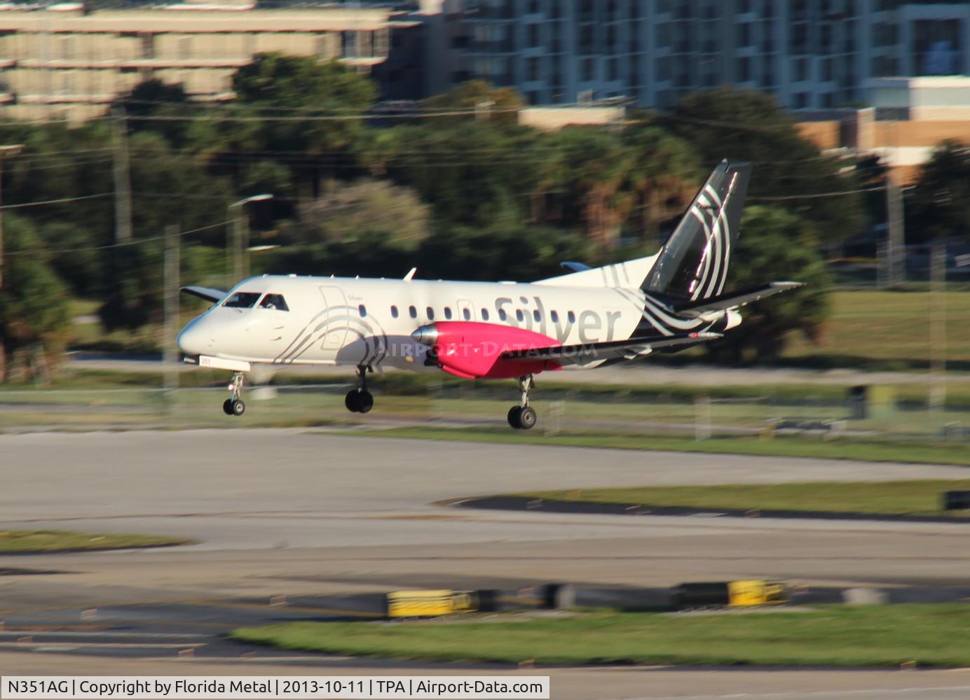 N351AG, 1998 Saab 340B C/N 340B-445, Silver Saab 340