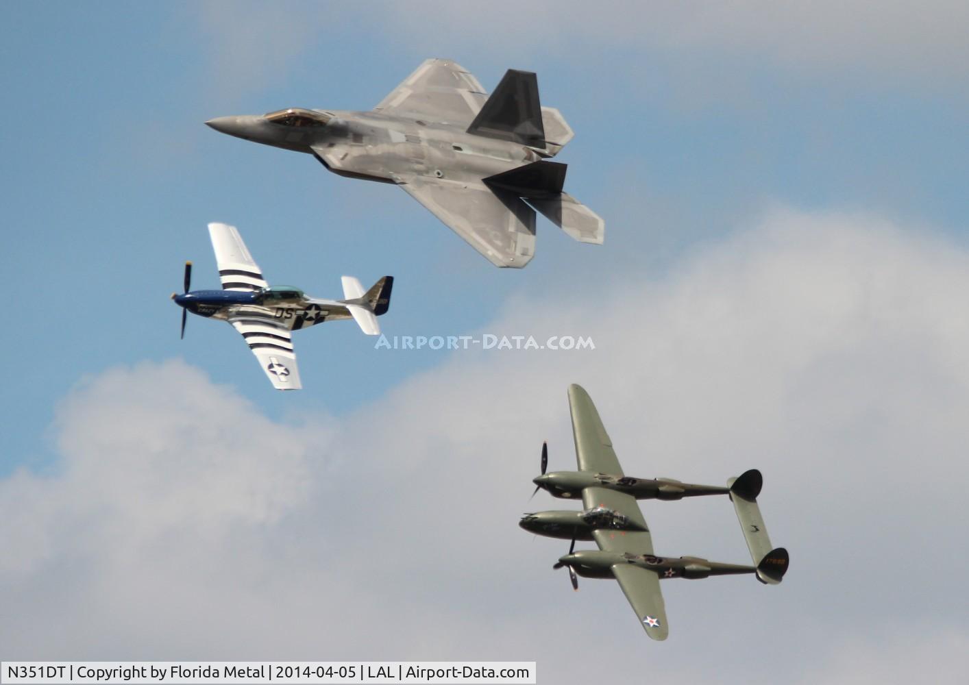 N351DT, 1944 North American P-51D Mustang C/N 122-41042, Crazy Horse 2 with F-22 and P-38