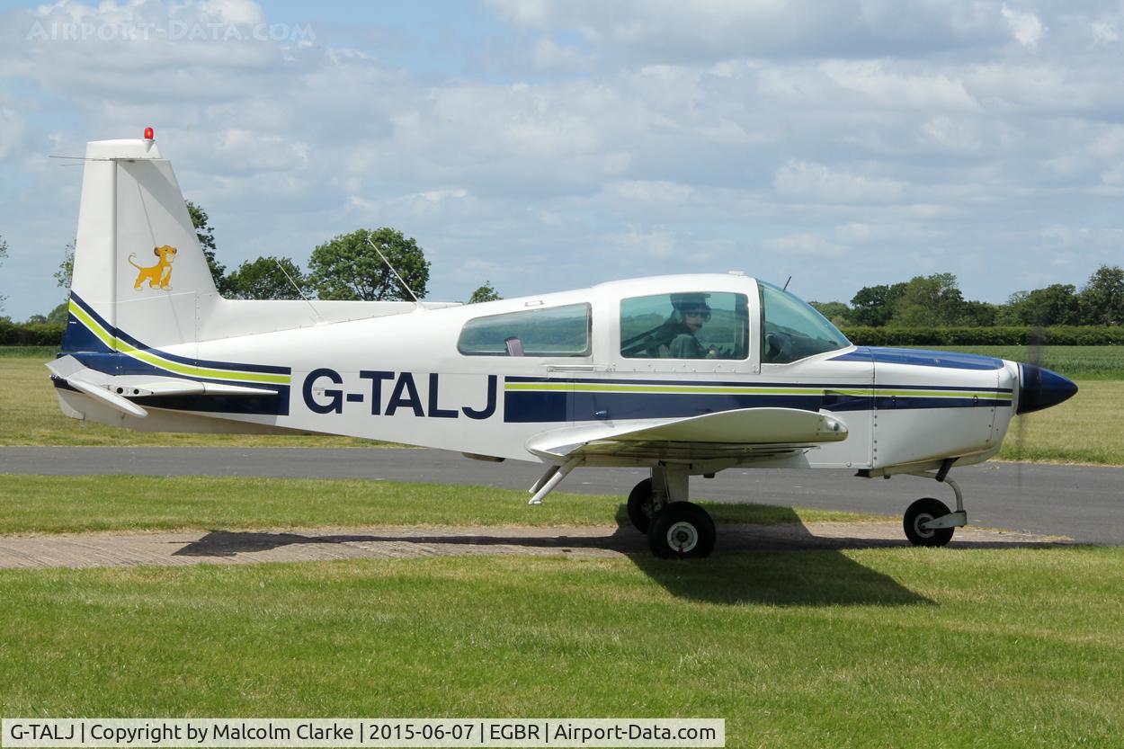 G-TALJ, 1973 Grumman American AA-5 Traveler C/N AA5-0479, Grumman American AA-5 Traveler at The Real Aeroplane Club's Radial Engine Aircraft Fly-In, Breighton Airfield, June 7th 2015.