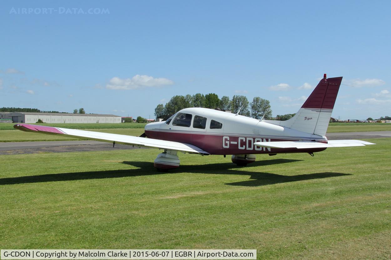 G-CDON, 1982 Piper PA-28-161 Cherokee Warrior II C/N 28-8216185, Piper PA-28-161 Warrior II at The Real Aeroplane Company's Radial Engine Aircraft Fly-In, Breighton Airfield, June 7th 2015.