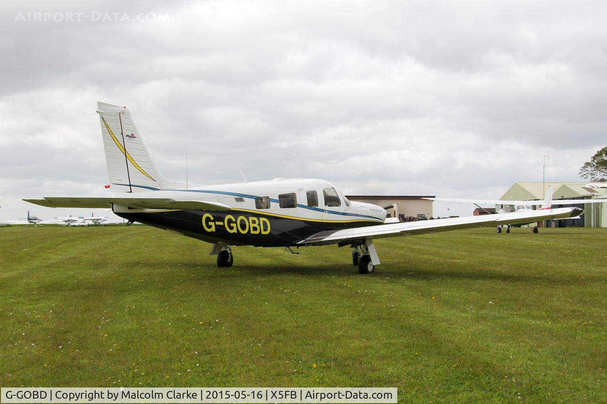 G-GOBD, 2001 Piper PA-32R-301 Saratoga II HP C/N 3246193, Piper PA-32R-301 Saratoga II HP at the opening of Fishburn Airfield's new clubhouse, May 16th 2015.