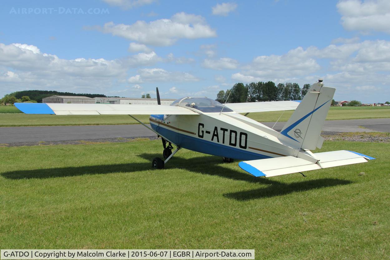 G-ATDO, 1965 Bolkow Bo-208C Junior C/N 576, Bolkow BO-208C Junior at The Real Aeroplane Club's Radial Engine Aircraft Fly-In, Breighton Airfield, June 7th 2015.