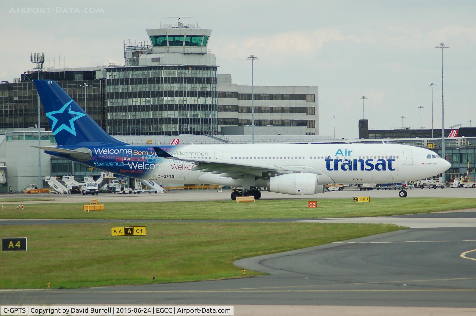 C-GPTS, 2002 Airbus A330-243 C/N 480, Air Transat Airbus A330-243 Taxiing at Manchester Airport.