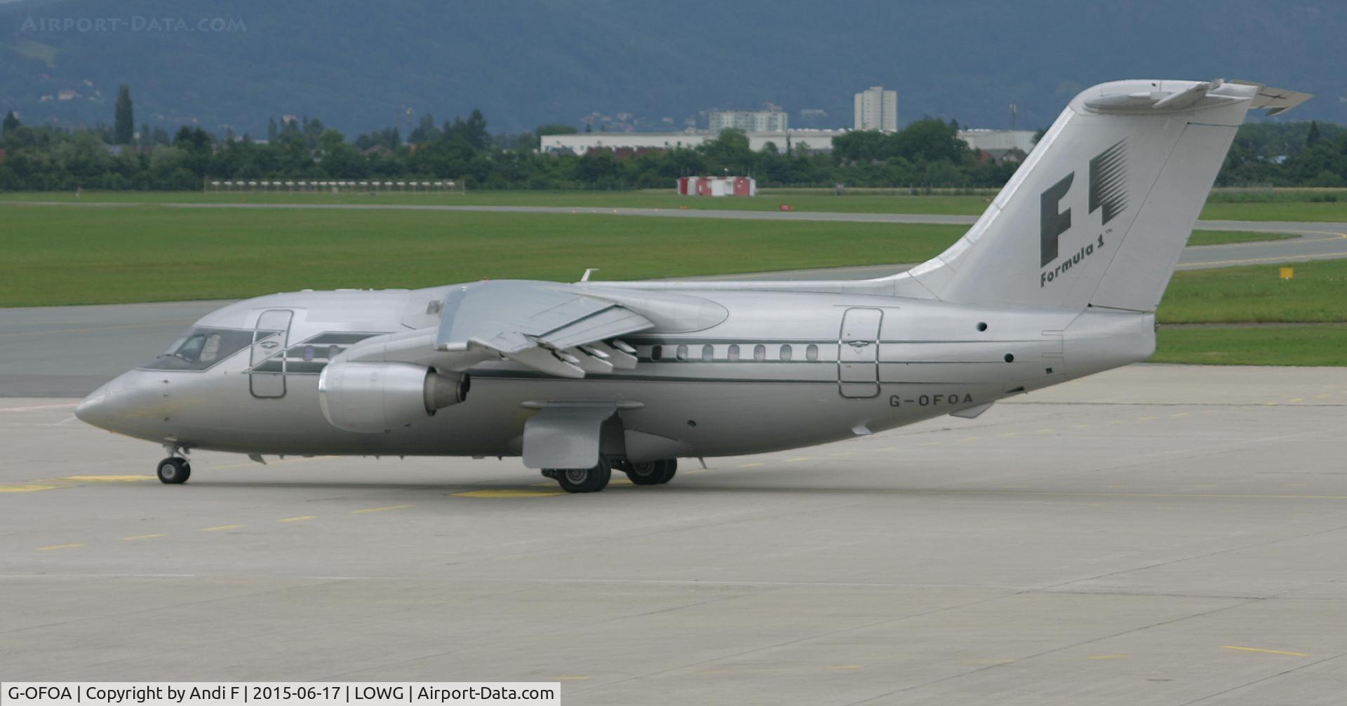 G-OFOA, 1983 British Aerospace BAe.146-100 C/N E1006, Formula 1 British Aerospace BAe 146-100