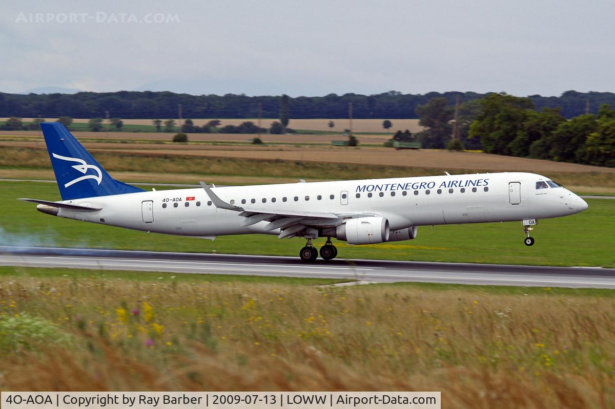 4O-AOA, 2008 Embraer 195LR (ERJ-190-200LR) C/N 19000180, 4O-AOA   Embraer Emb-195-200LR [19000180] (Montenegro Airlines) Vienna-Schwechat~OE 13/07/2009