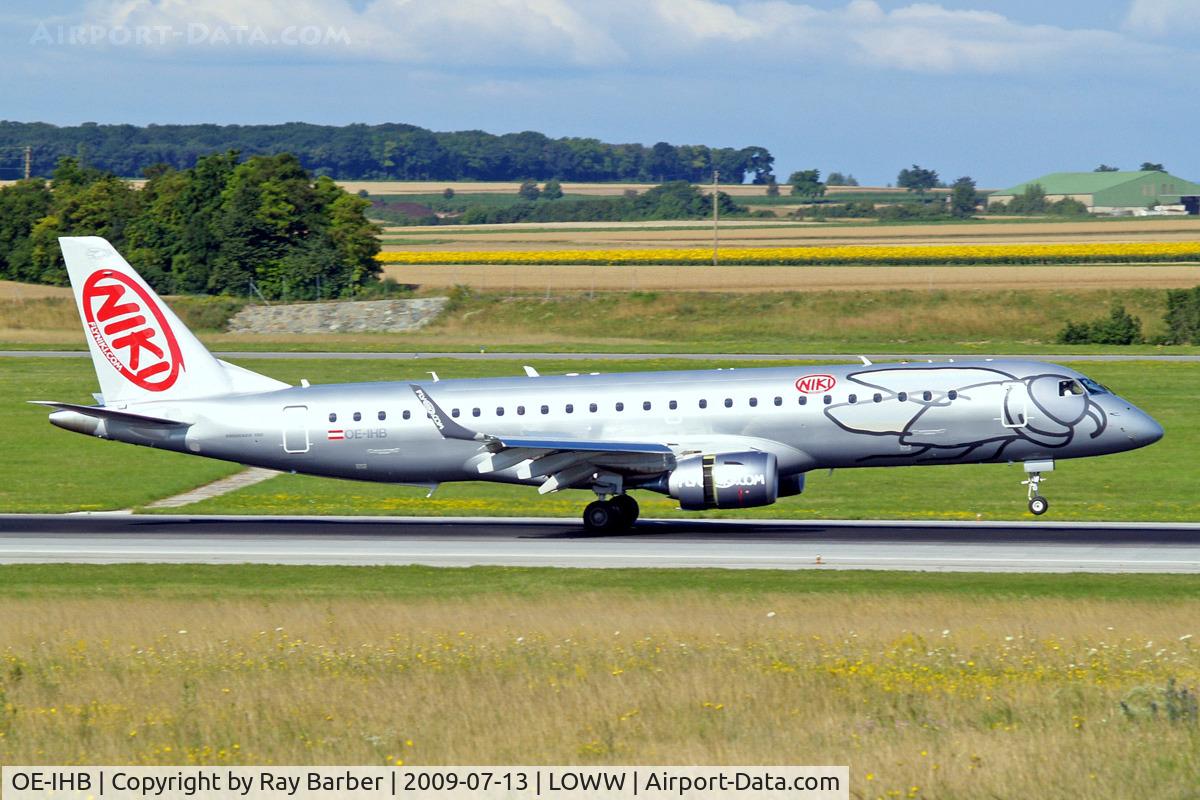 OE-IHB, 2009 Embraer 190LR (ERJ-190-100LR) C/N 19000294, Embraer Emb-195-100LR [19000294] (flyniki) Vienna-Schwechat~OE 13/07/2009