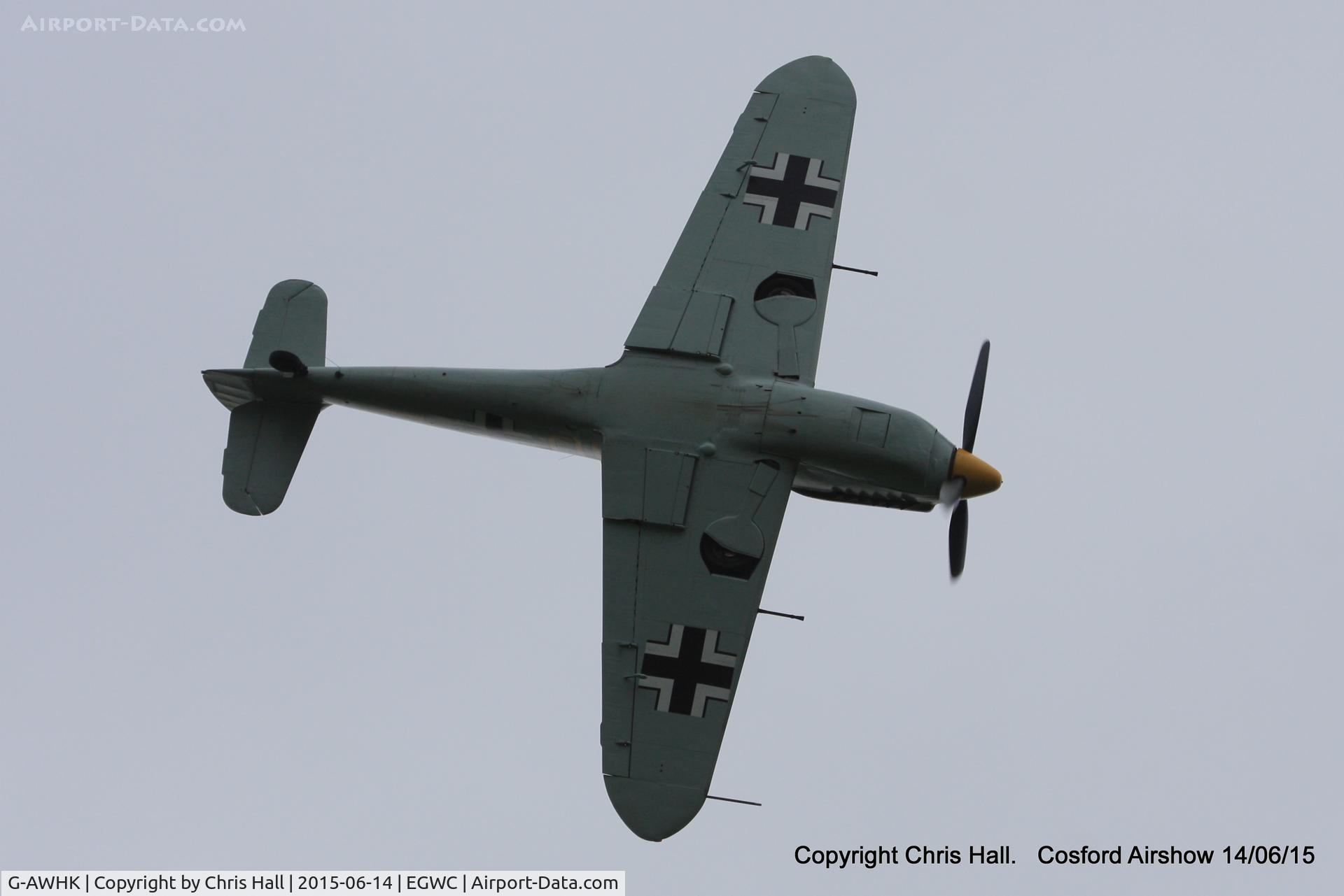 G-AWHK, 1949 Hispano HA-1112-M1L Buchon C/N 172, displaying at the 2015 Cosford Airshow
