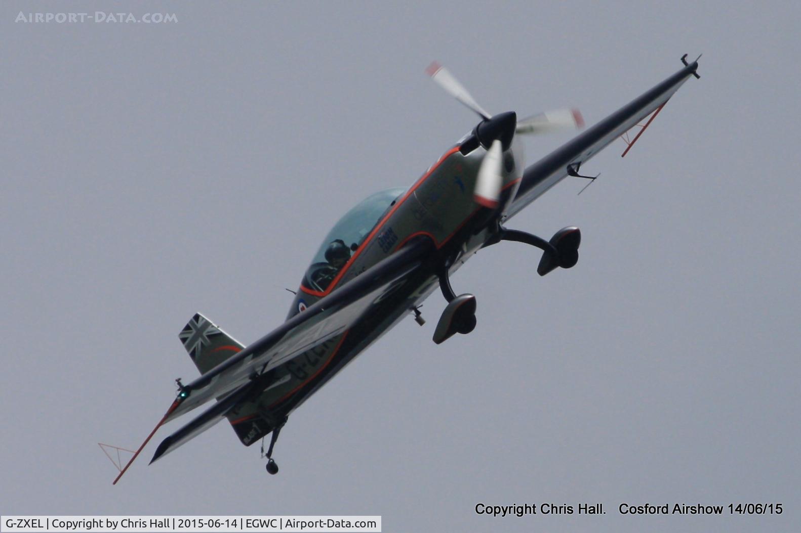 G-ZXEL, 2006 Extra EA-300L C/N 1224, displaying at the 2015 Cosford Airshow