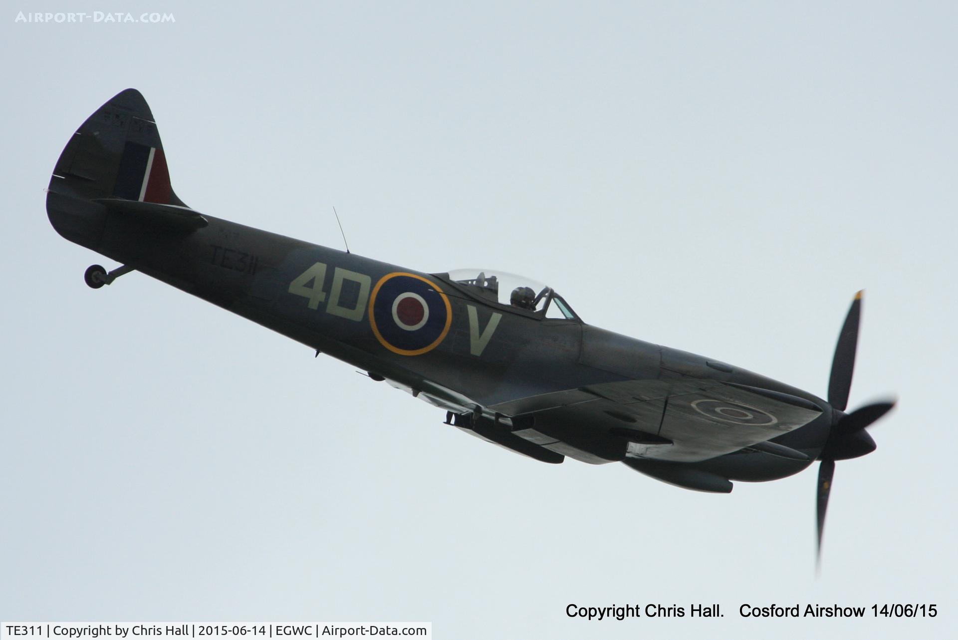 TE311, 1945 Supermarine 361 Spitfire LF.XVIe C/N CBAF.IX.4497, displaying at the 2015 Cosford Airshow