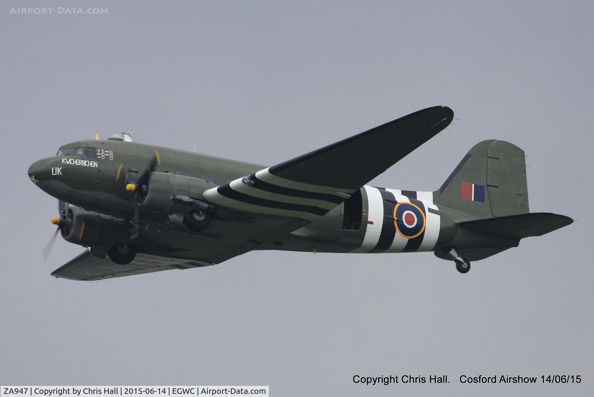 ZA947, 1943 Douglas C-47A-60-DL Dakota III C/N 10200, displaying at the 2015 Cosford Airshow