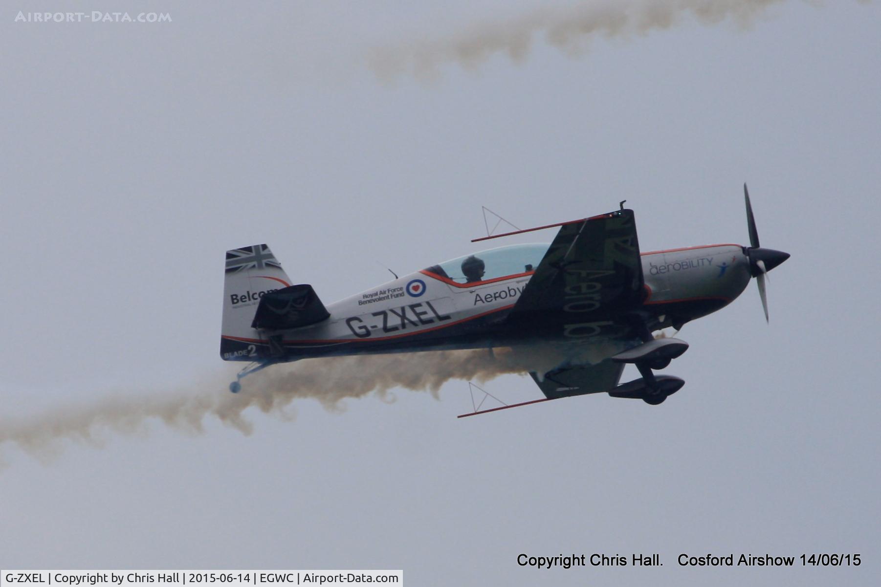 G-ZXEL, 2006 Extra EA-300L C/N 1224, displaying at the 2015 Cosford Airshow