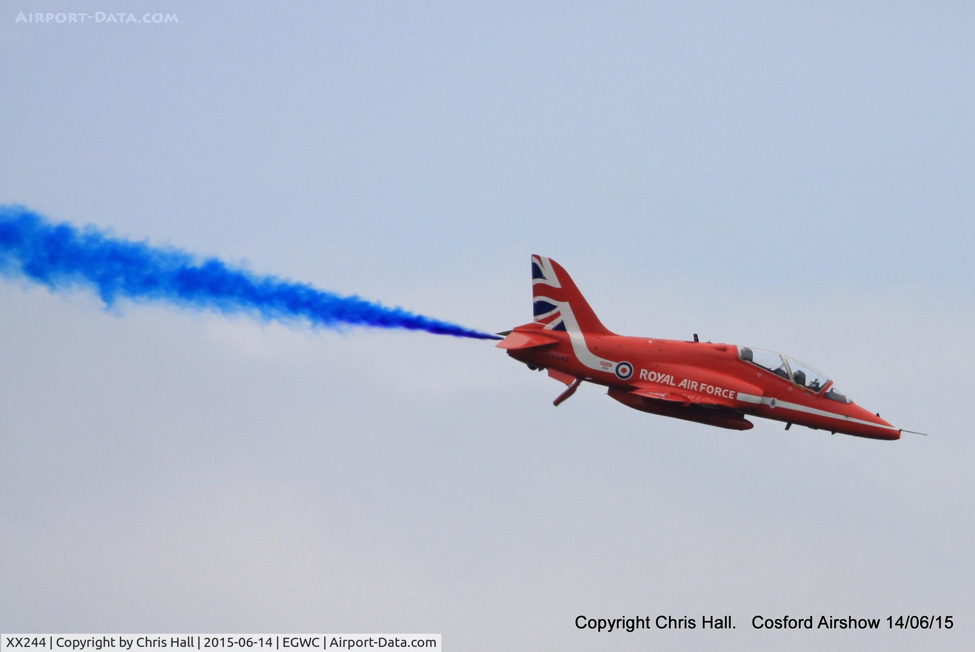 XX244, 1978 Hawker Siddeley Hawk T.1 C/N 080/312080, displaying at the 2015 Cosford Airshow