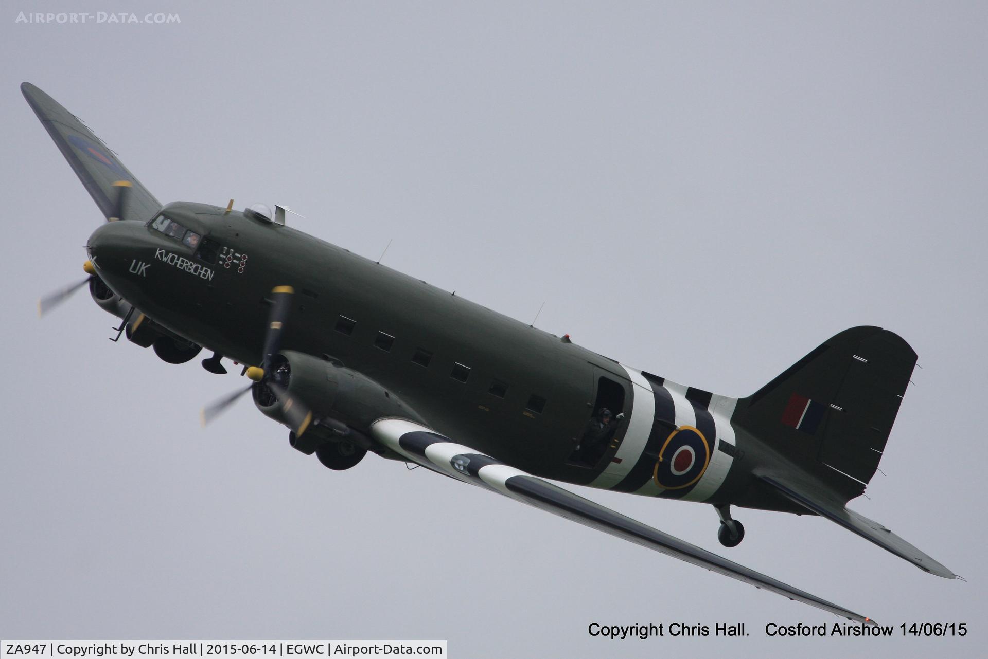ZA947, 1943 Douglas C-47A-60-DL Dakota III C/N 10200, displaying at the 2015 Cosford Airshow