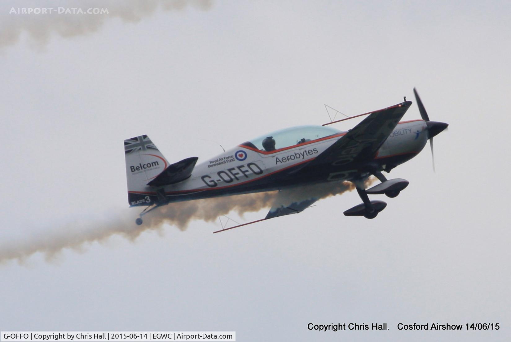 G-OFFO, 2006 Extra EA-300/L C/N 1226, displaying at the 2015 Cosford Airshow